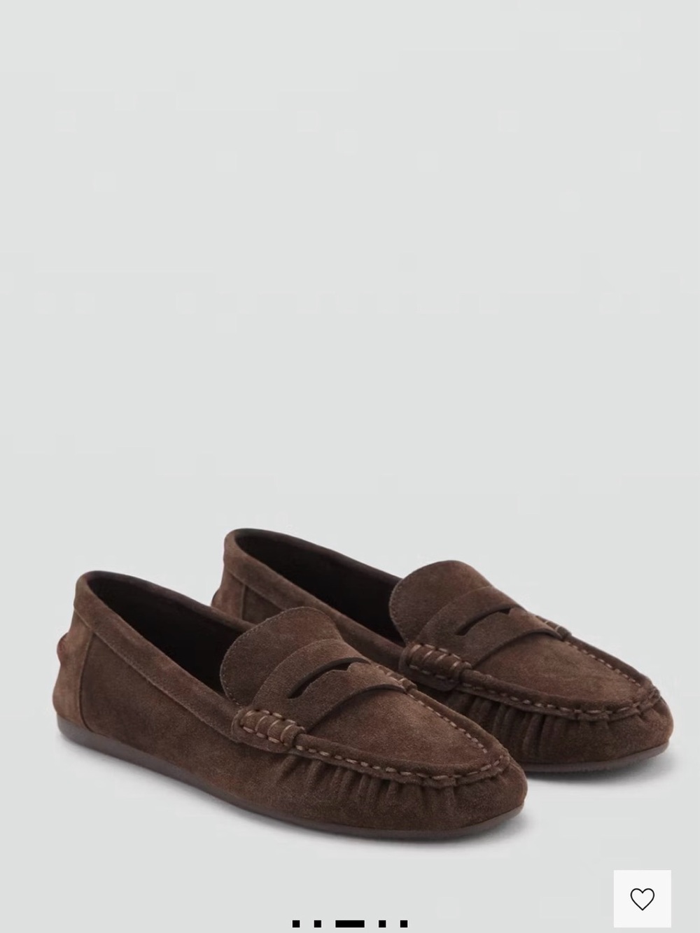 Mango Brown Suede Penny Loafers